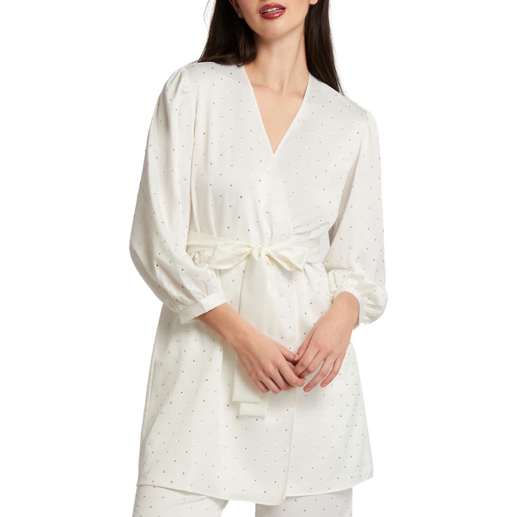 Rya Collection Marilyn Crystal Charmeuse Robe In Ivory