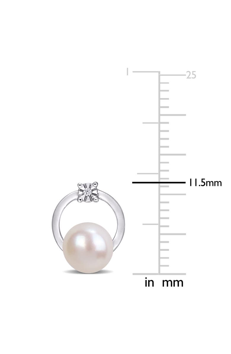 Julianna B. Cultured Pearl & Diamond Circle Earrings 10k, Alternate, color, Cultured Pearl