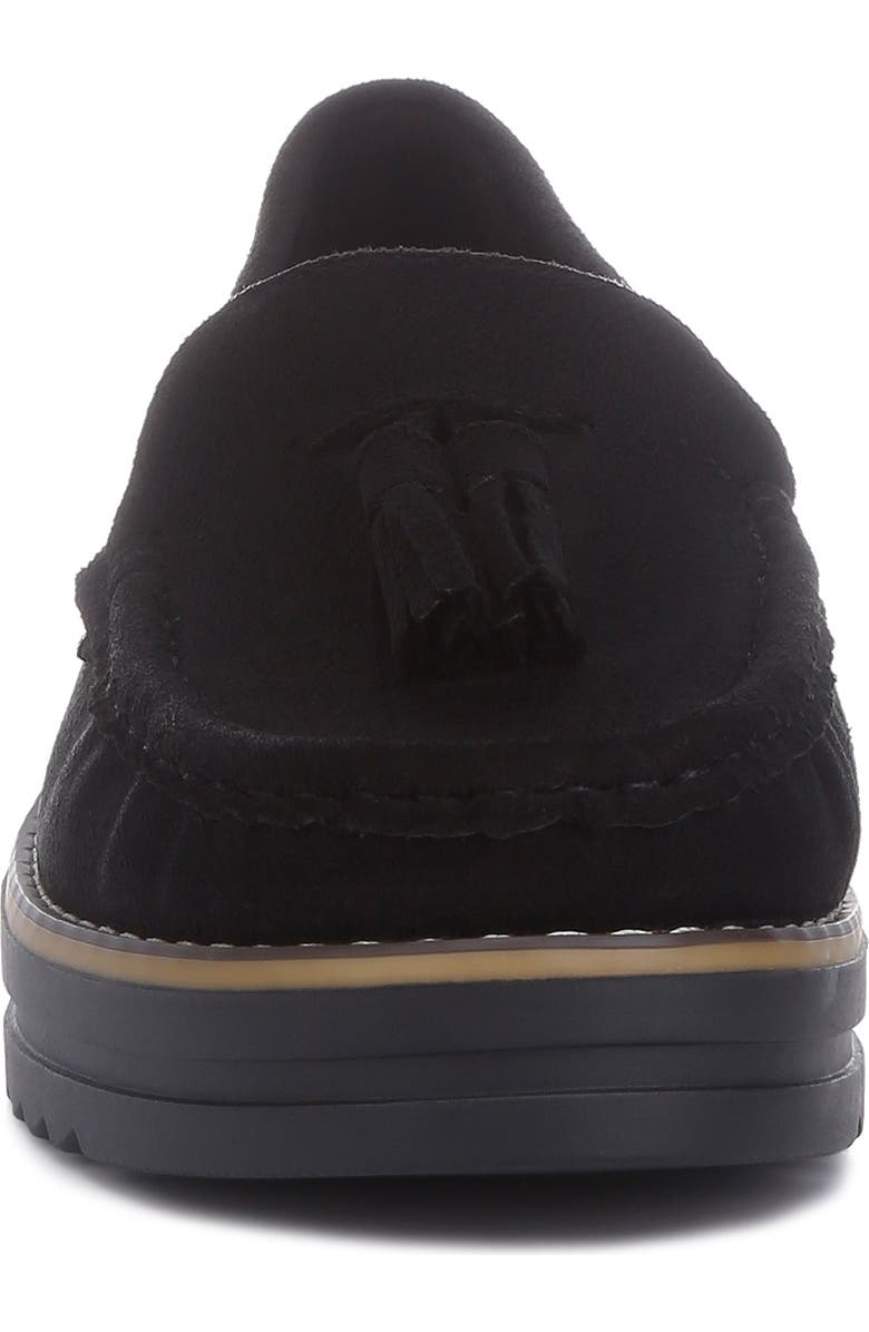 LONDON RAG Daiki Platform Tassel Loafer, Alternate, color, Black
