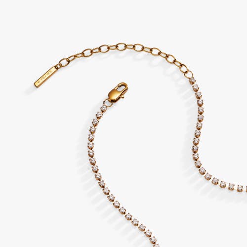 Alex And Ani Mama Crystal Tennis Necklace In Gold