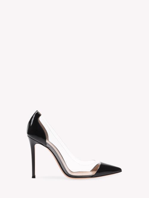 Gianvito Rossi Plexi 100 Pvc Pumps In Black Suede In Black