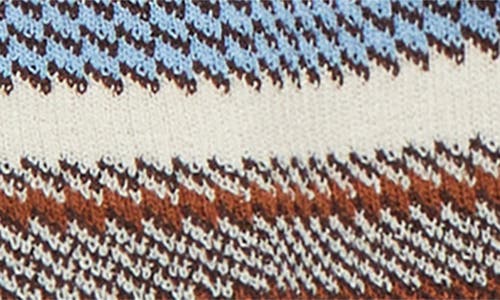 Monse Tie Scarf Overlay Stripe Short Sleeve Sweater In Brown