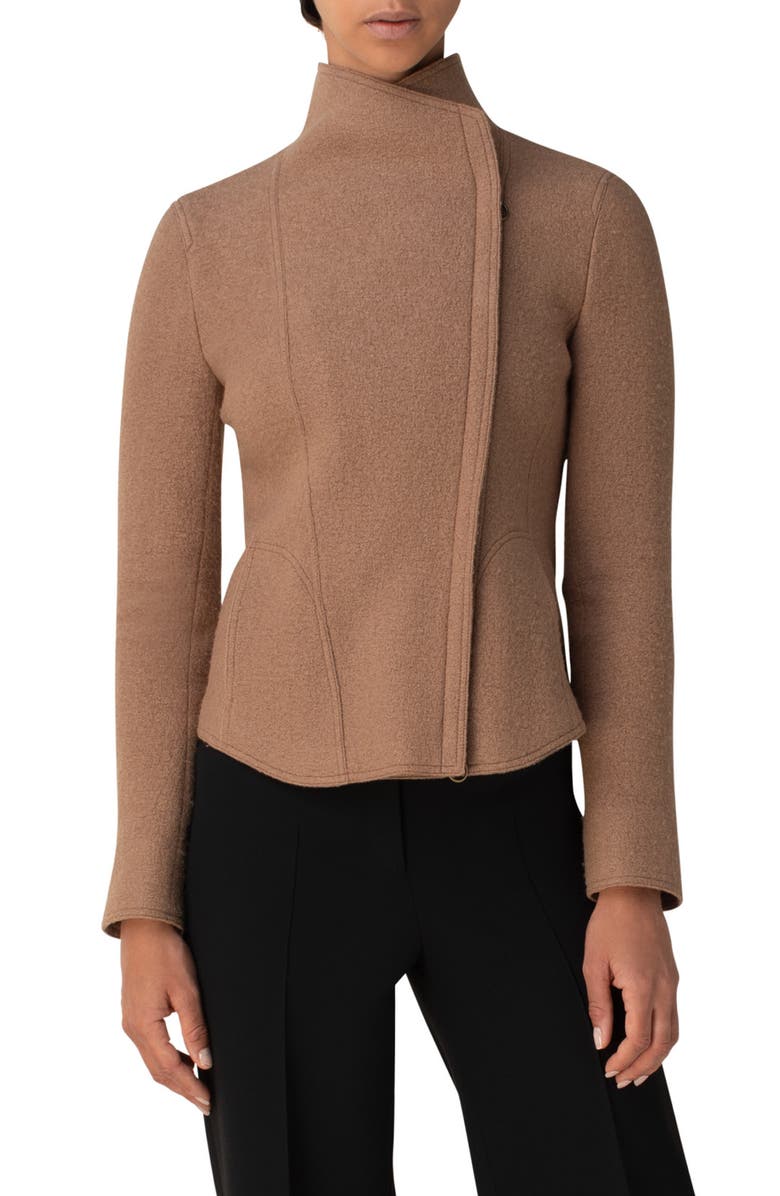 Akris punto Felted Wool Biker Jacket, Alternate, color,