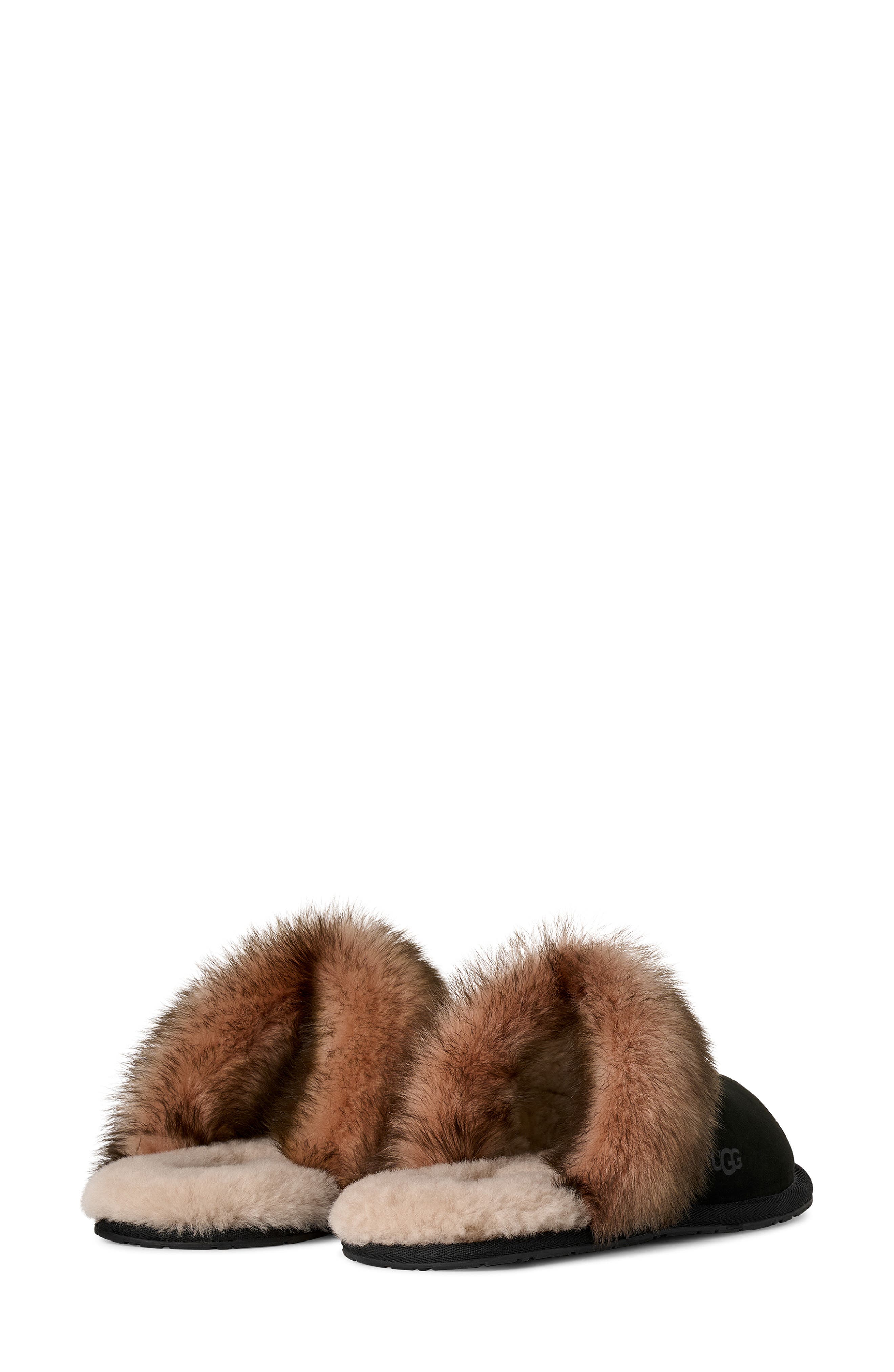 Scuffette Nubuck Leather Slipper, Alternate, color, BLACK