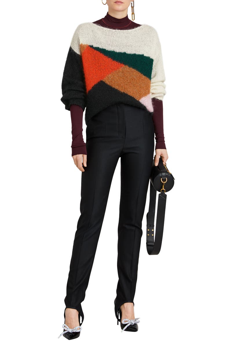 Burberry Paw Intarsia Mohair & Silk Sweater, Alternate, color,