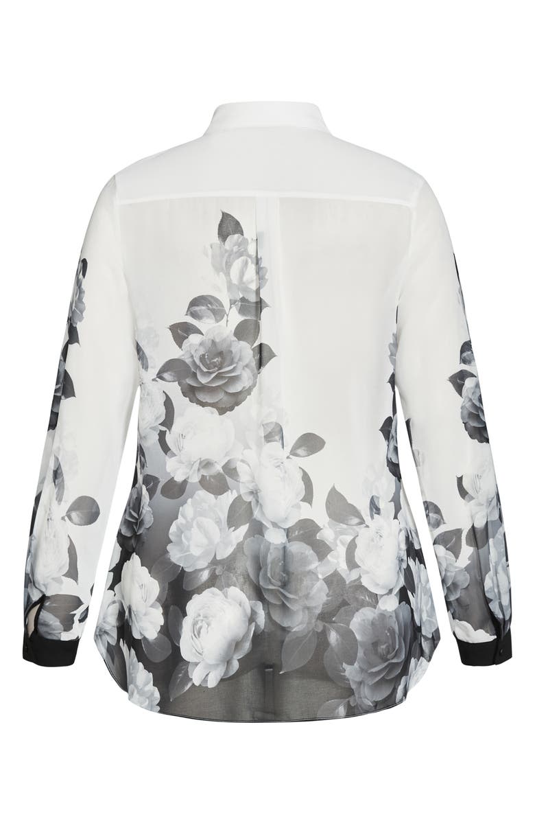 City Chic Victoria Relaxed Fit Floral Button-Up Shirt, Alternate, color,