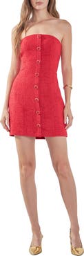 Endless Rose Strapless Tweed Sheath Minidress