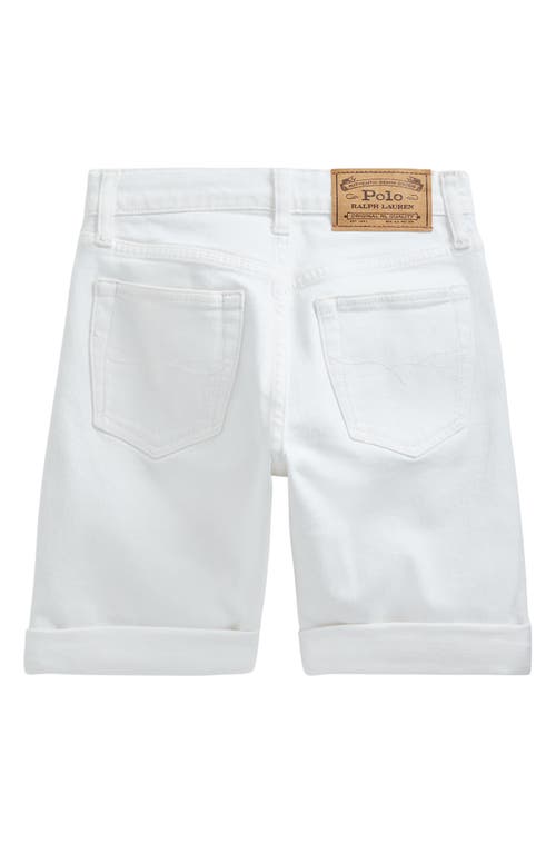 Polo Ralph Lauren Kids' Cotton Stretch Denim Shorts In Dell White