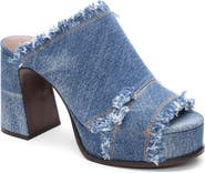 Ash Maui Denim Platform Slide Sandal