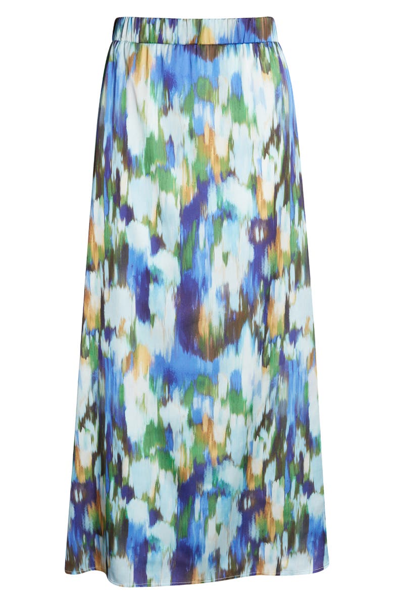 Misook Watercolor Crêpe de Chine Maxi Skirt, Alternate, color, 