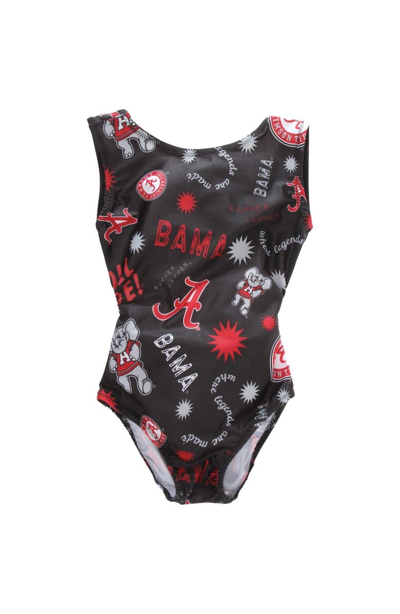 FOXYS LEOTARDS Girls Youth Black Alabama Crimson Tide Leotard, Main, color, 