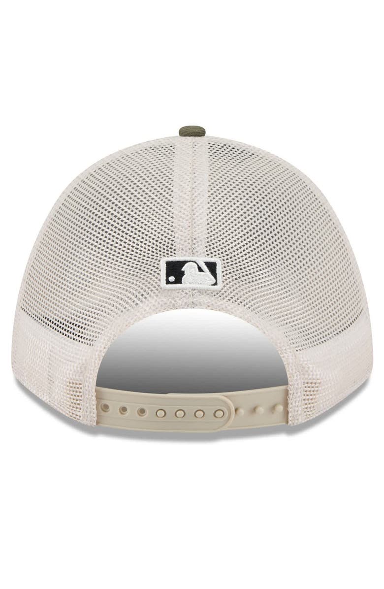 New Era Men's New Era Light Beige/Olive Milwaukee Brewers 2025 Armed Forces Day 9FORTY M-Crown A-Frame Adjustable Hat, Alternate, color, 