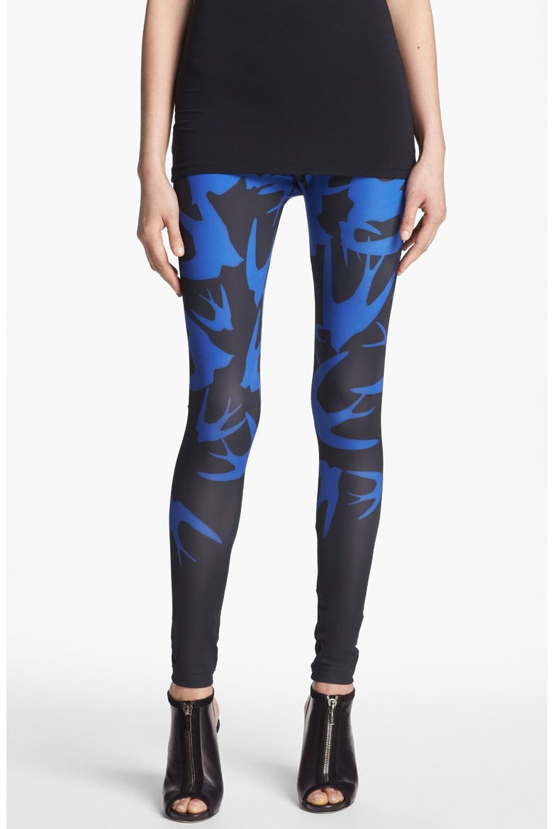 by Alexander McQueen Print Leggings, Main, color, NAVY/ COBALT