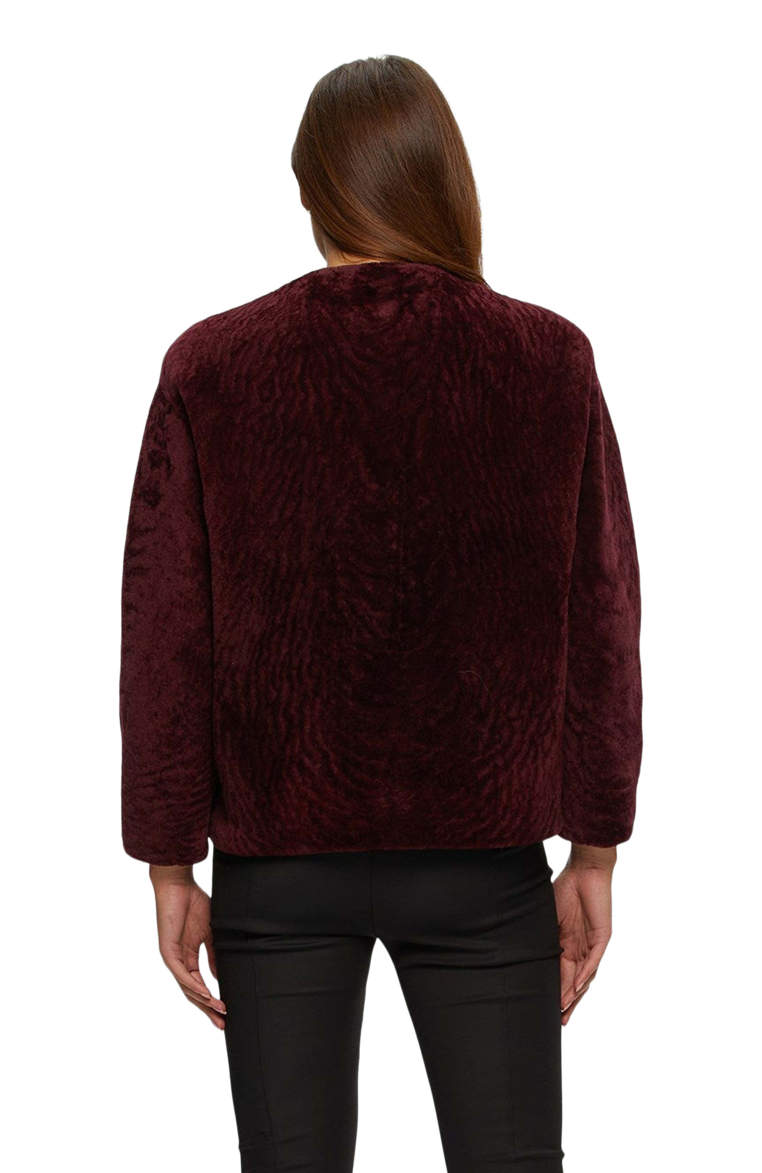 Textured Genuine Shearling Jacket - image 4