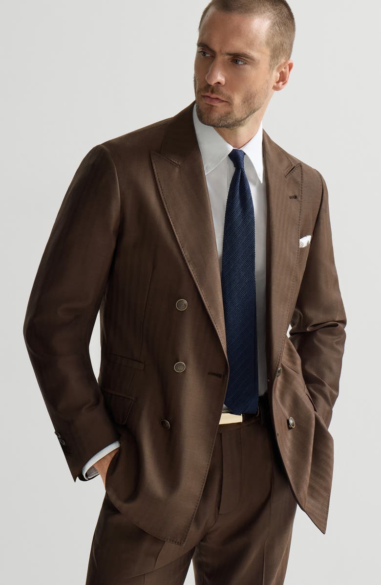 Brunello Cucinelli Uconstructed blazer, Alternate, color, Brown