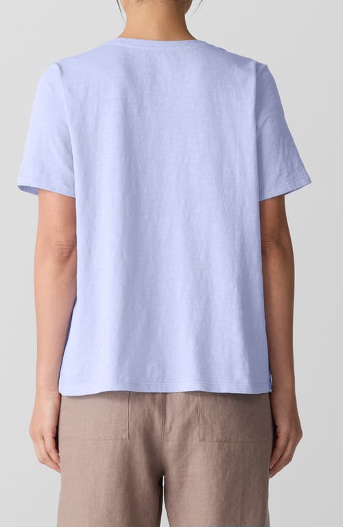 Eileen Fisher Easy V-neck Organic Cotton T-shirt In Bellflower