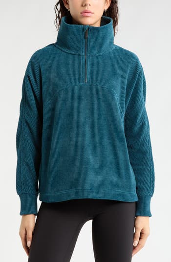 Zella Half Zip Waffle Stitch Sweatshirt | Nordstrom