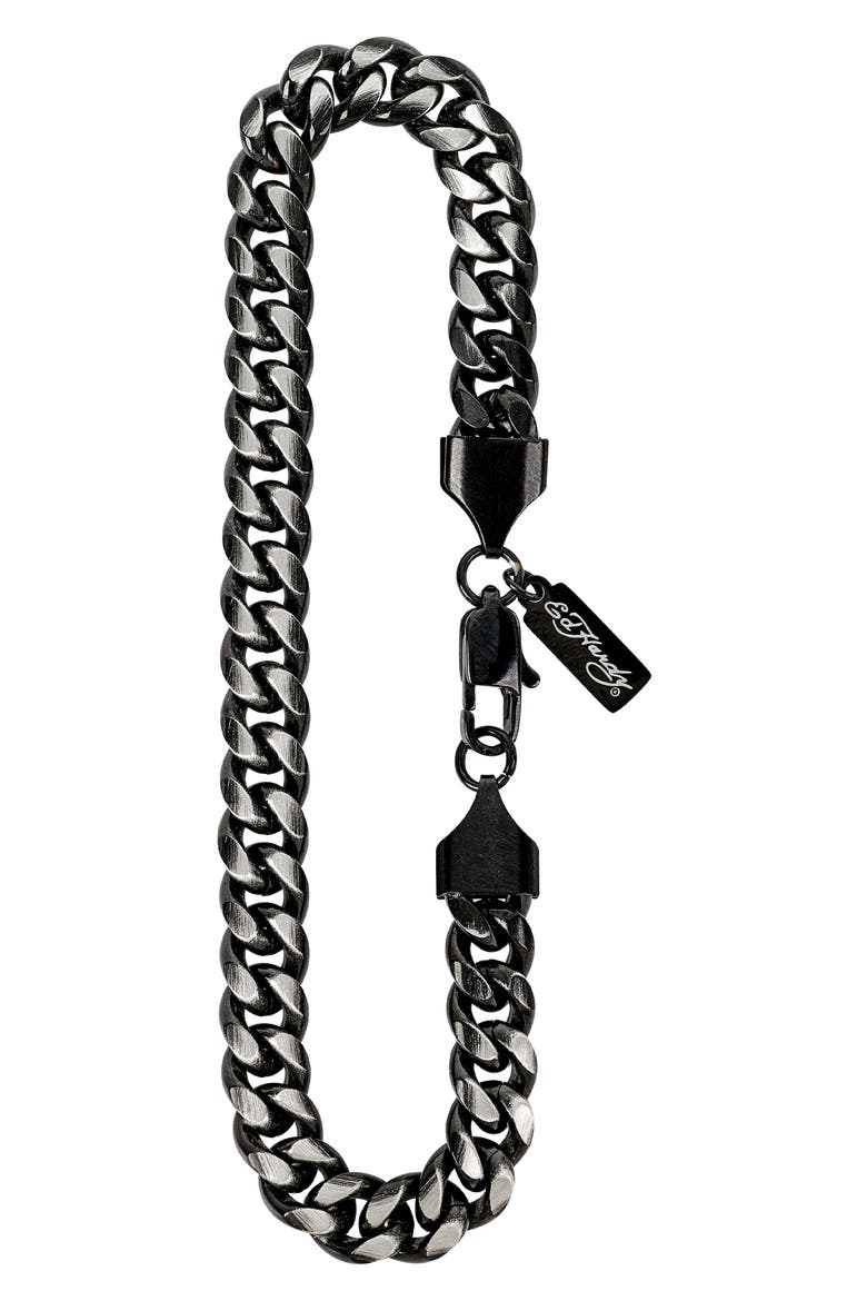 Men's Curb Chain Bracelet, Alternate, color, BLACK