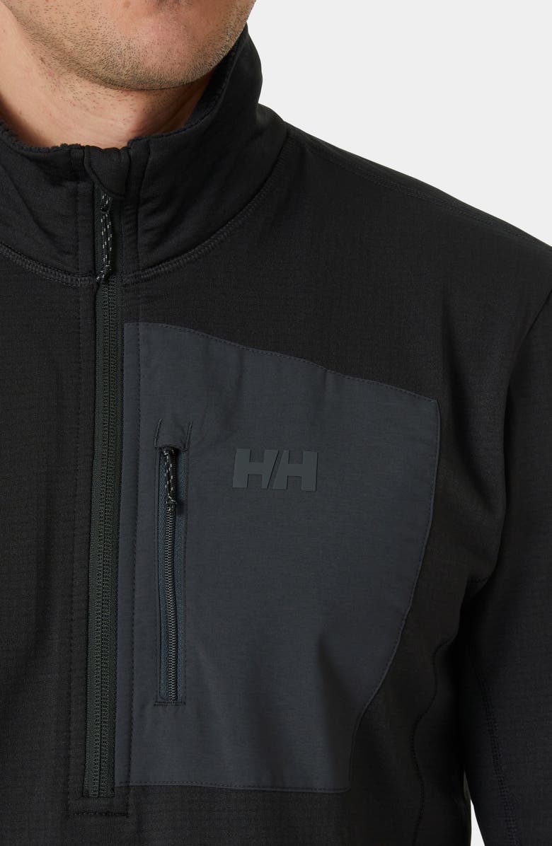 Helly Hansen Versatile Half Zip Midlayer Fleece Pullover, Alternate, color, Black