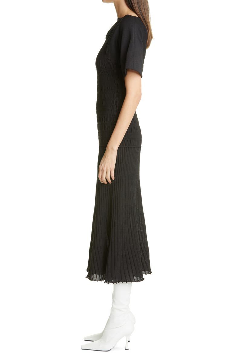Proenza Schouler Smocked Pleated Midi Dress, Alternate, color, 