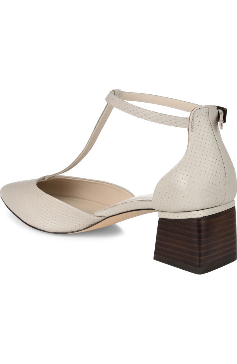 Journee Collection Cameela T-Strap Pointed Toe Pump, Alternate, color, Bone Leather