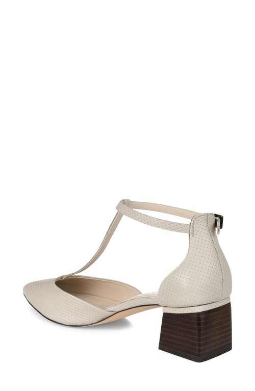 Journee Collection Cameela T-strap Pointed Toe Pump In Bone Leather