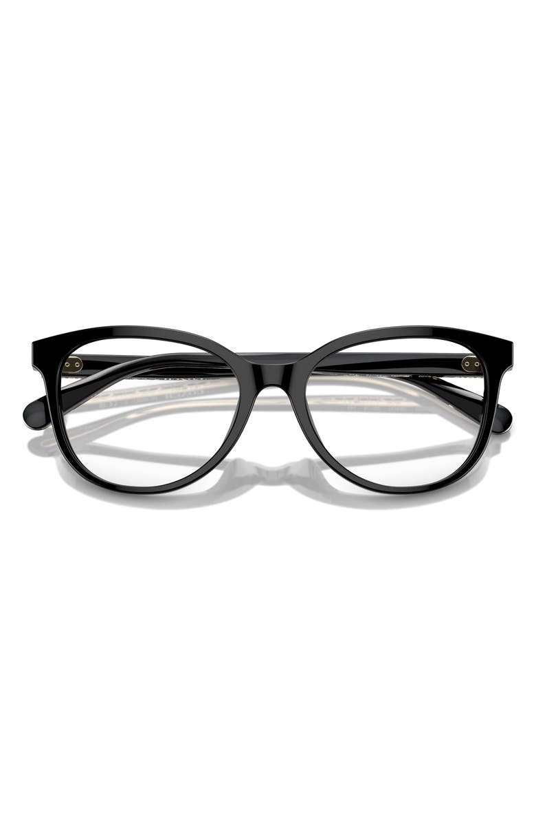 COACH 55mm Square Optical Glasses, Alternate, color, Black / Demo Lens