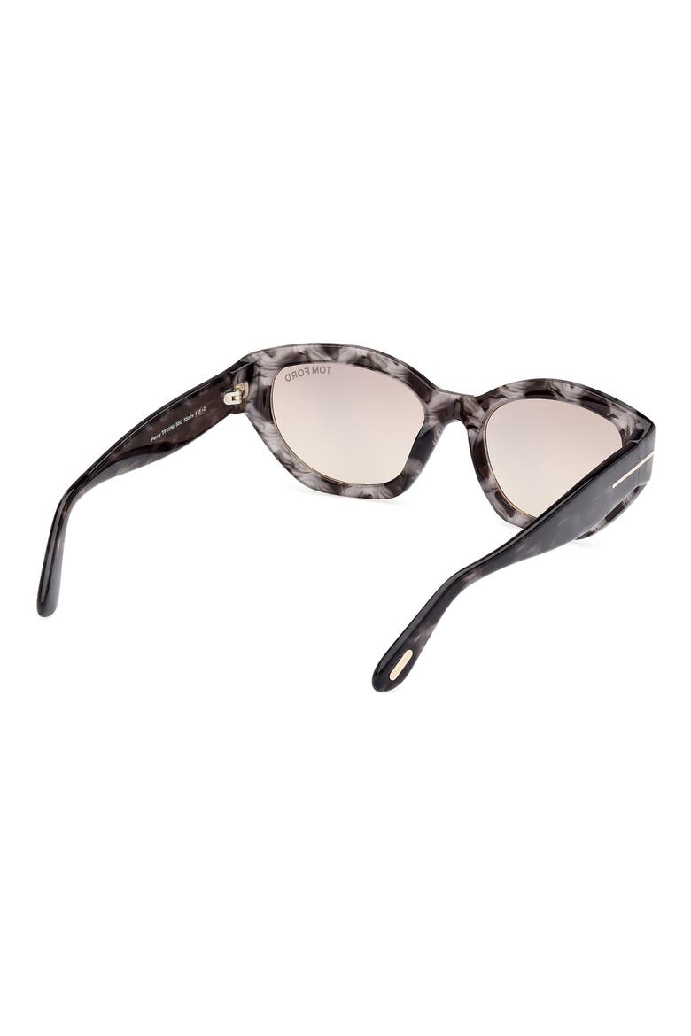 Penny 55mm Geometric Sunglasses, Alternate, color, BLACK HAVANA / T LOGO