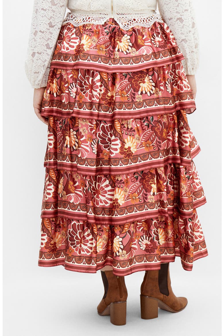 Allie Floral Tiered Skirt, Alternate, color, ROSE PRINT