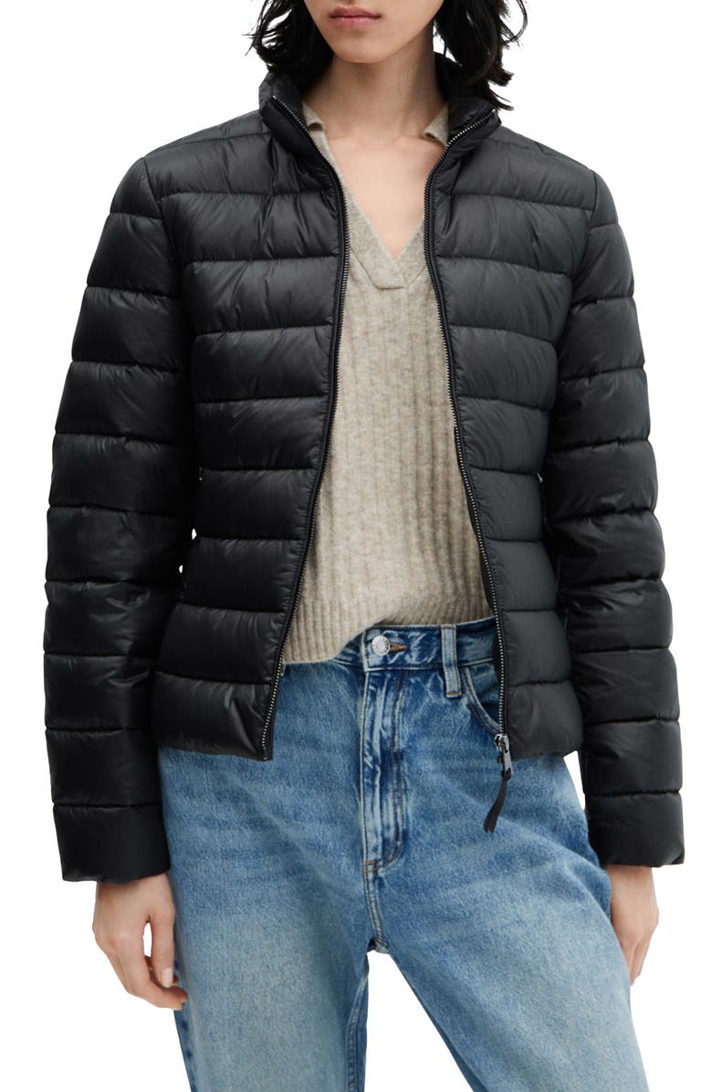 MANGO Water Repellent Quilted Down Coat, Main, color, 