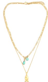 Panacea Layered Fish Pendant Necklace