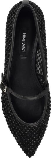Nine West ポイントトゥ クリスタル フラット シューズ Bray Nine West Bray Pointed Toe Flat (Women) | Nordstrom