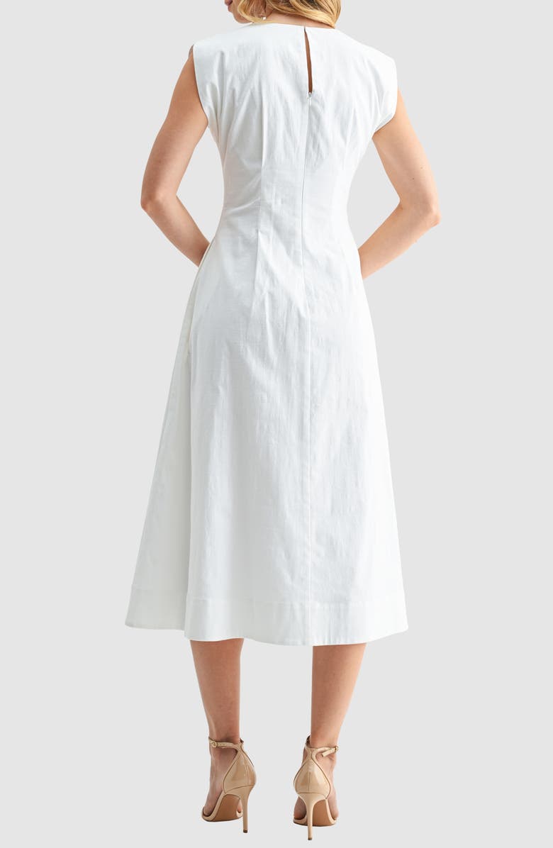 Mila Mae Cinched Midi Dress, Alternate, color, White