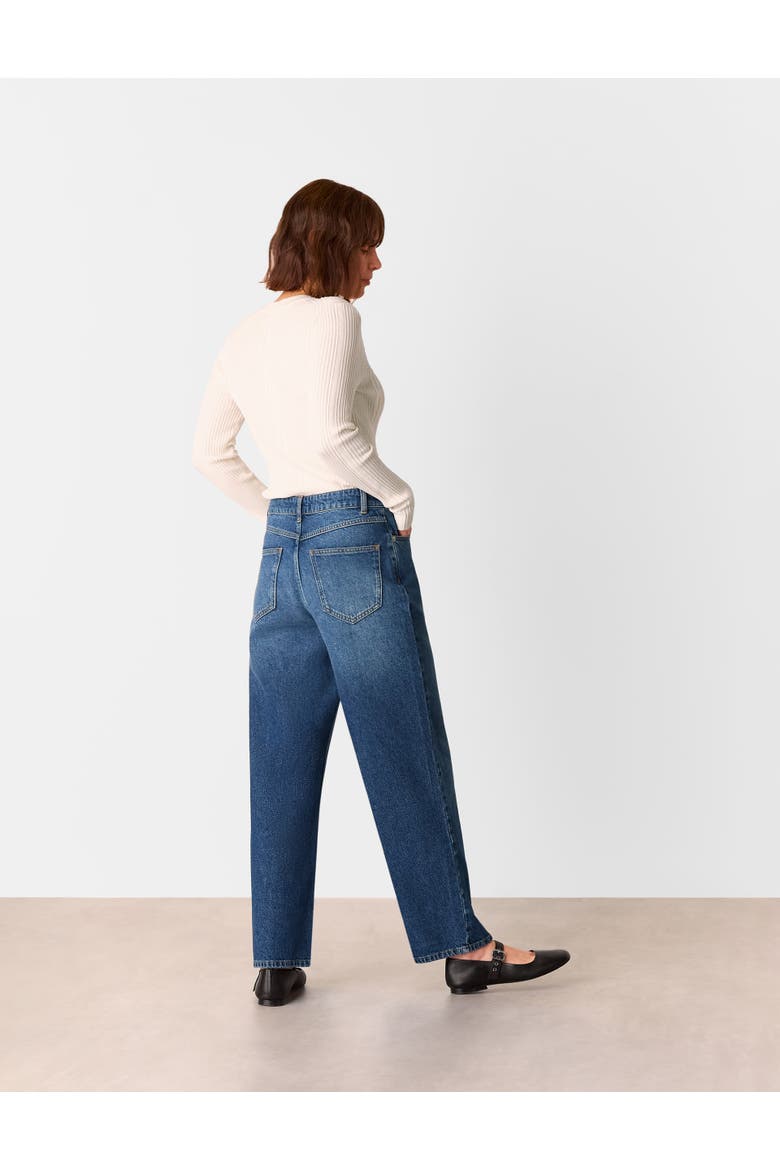 Denim Straight Ankle Length Jeans, Alternate, color, Denim