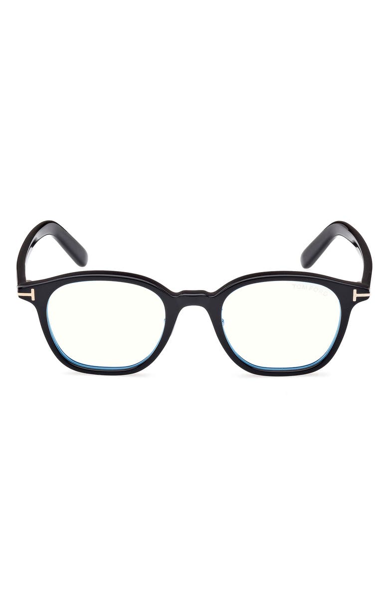 TOM FORD 49mm Square Blue Light Blocking Glasses, Main, color, 