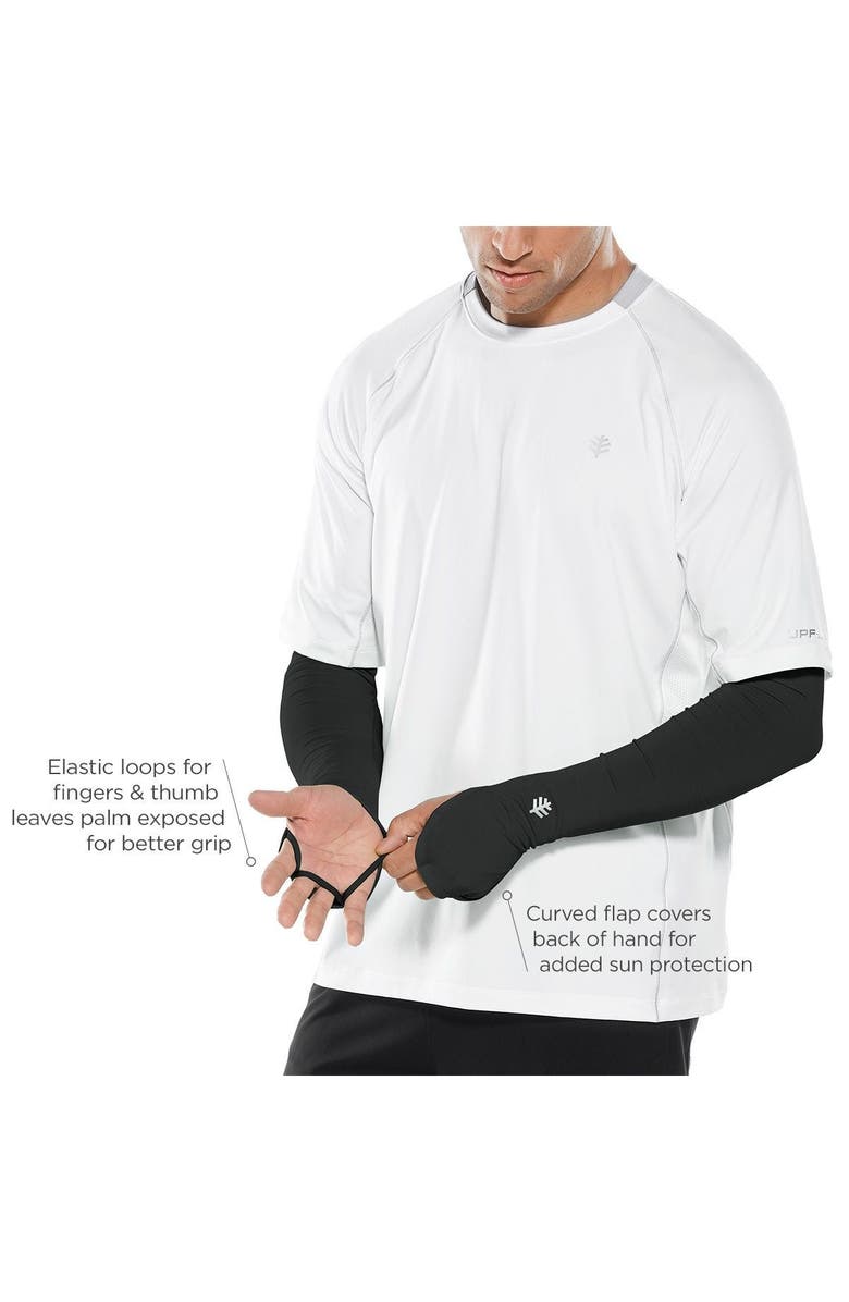 Coolibar Men's Performance Arm Sleeves - UPF 50+ Sun Protection - Backspin, Alternate, color, Black