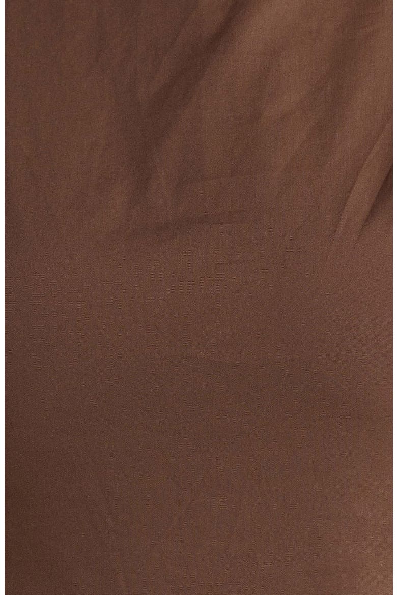 Emily Pleated Cotton Midi Dress, Alternate, color, BROWN