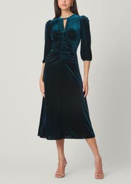 Shoshanna Luna Studded Velvet Dress