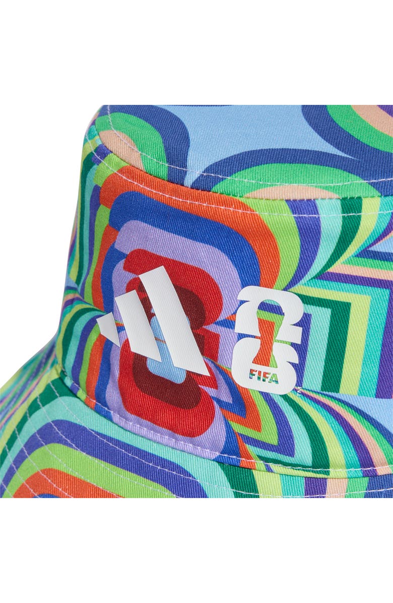 adidas FIFA World Cup 2026<sup>™</sup> Rainbow Abstract Stripe Bucket Hat, Alternate, color, 