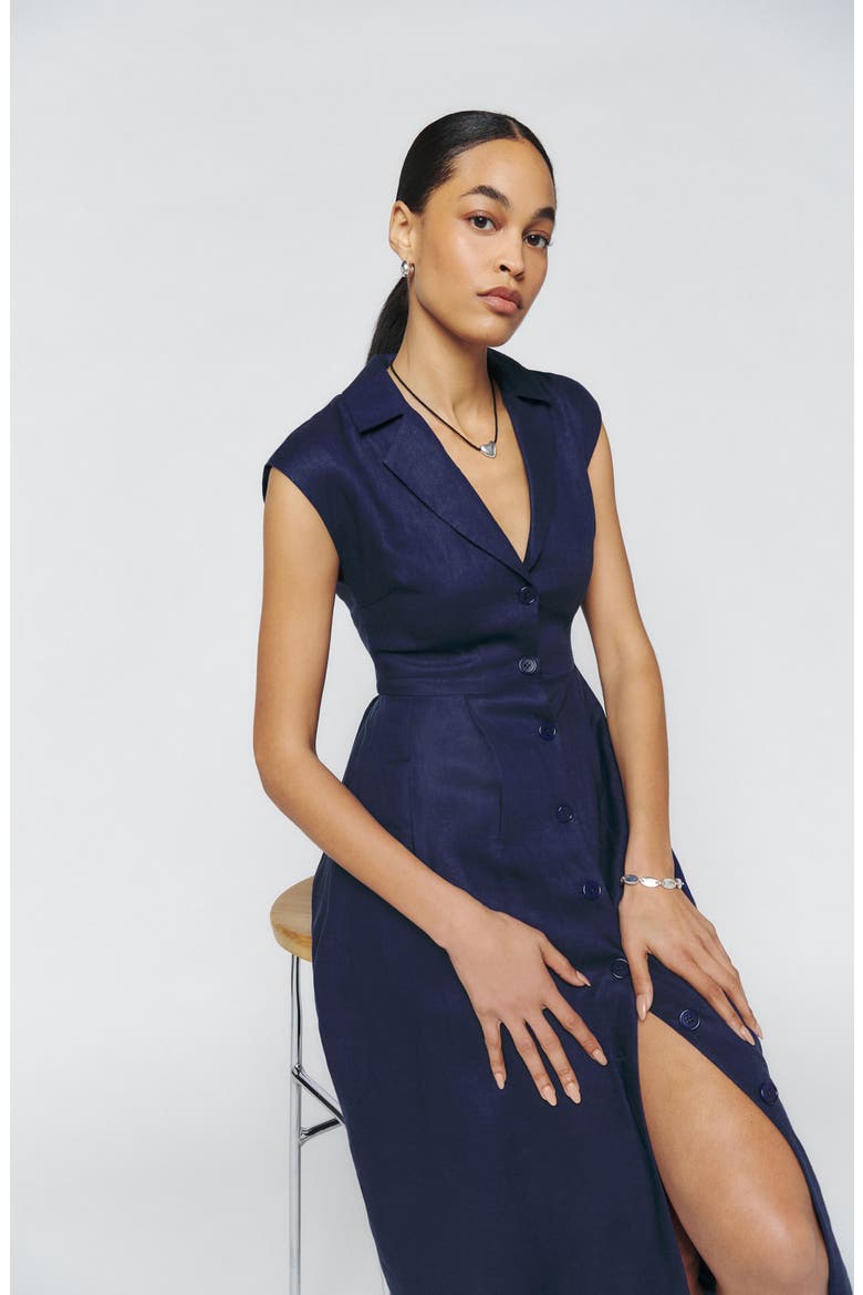 Zienna Linen A-Line Dress, Alternate, color, DANUBE