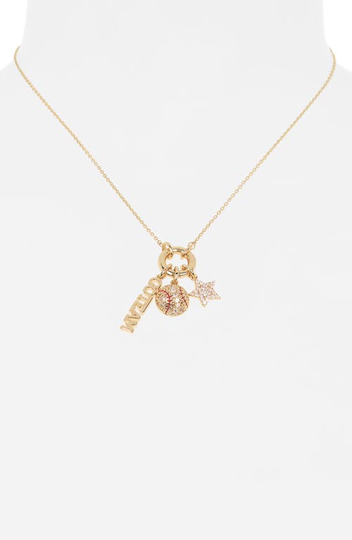 Leith Cubic Zirconia Go Team Baseball Charm Necklace