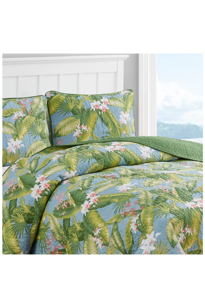 Aregada Dock Sky Cotton Quilt & Sham Set, Alternate, color, SKY BLUE