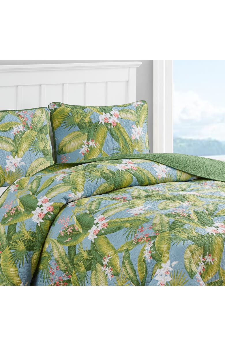 Tommy Bahama Aregada Dock Sky Cotton Quilt & Sham Set, Alternate, color, Sky Blue