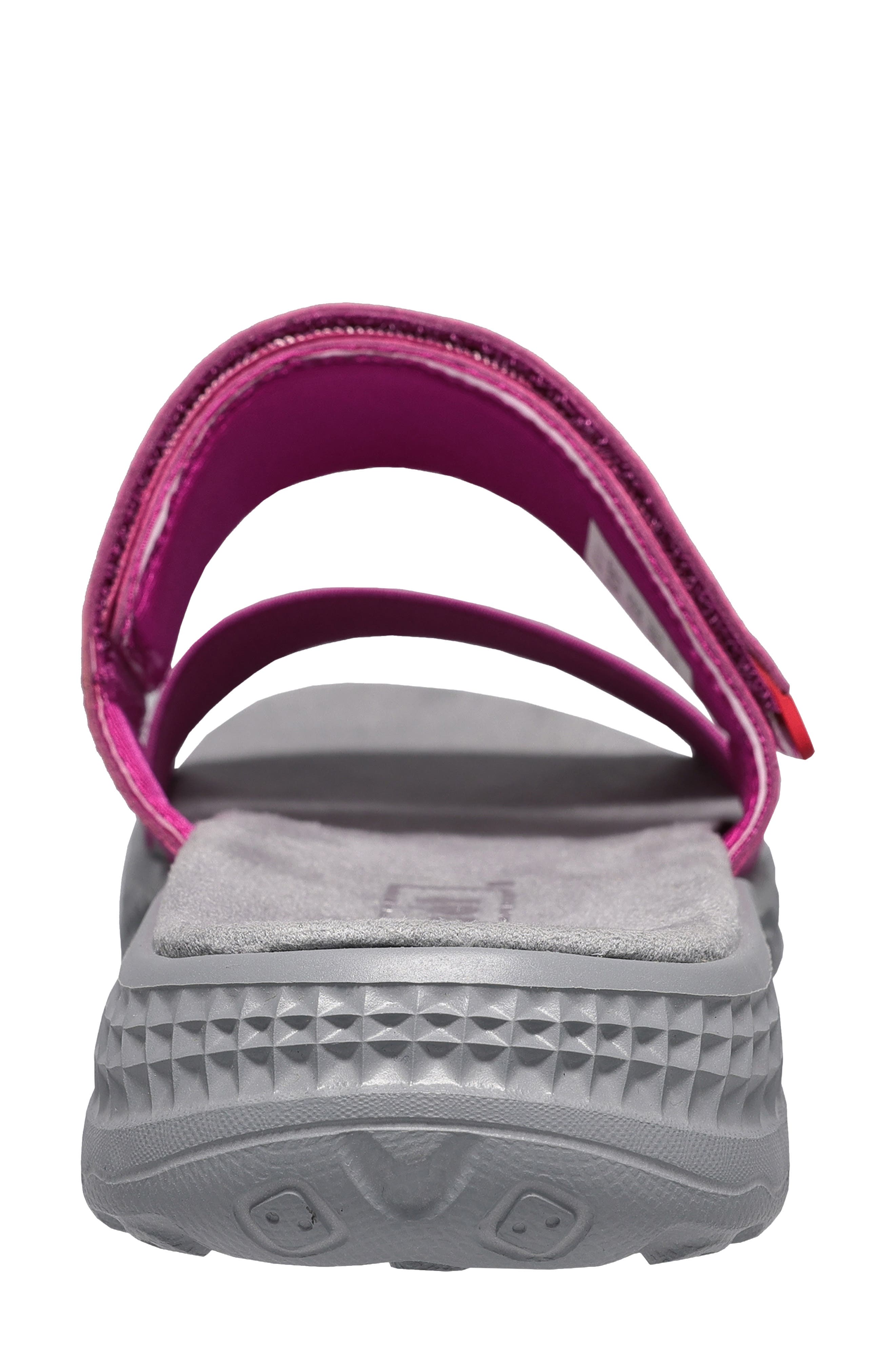 TravelActive Allegra Slide Sandal, Alternate, color, GREY/ FUCHSIA