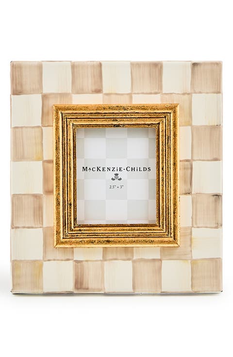 Mocha Check Enameled Steel 2.5 x 3-Inch Picture Frame