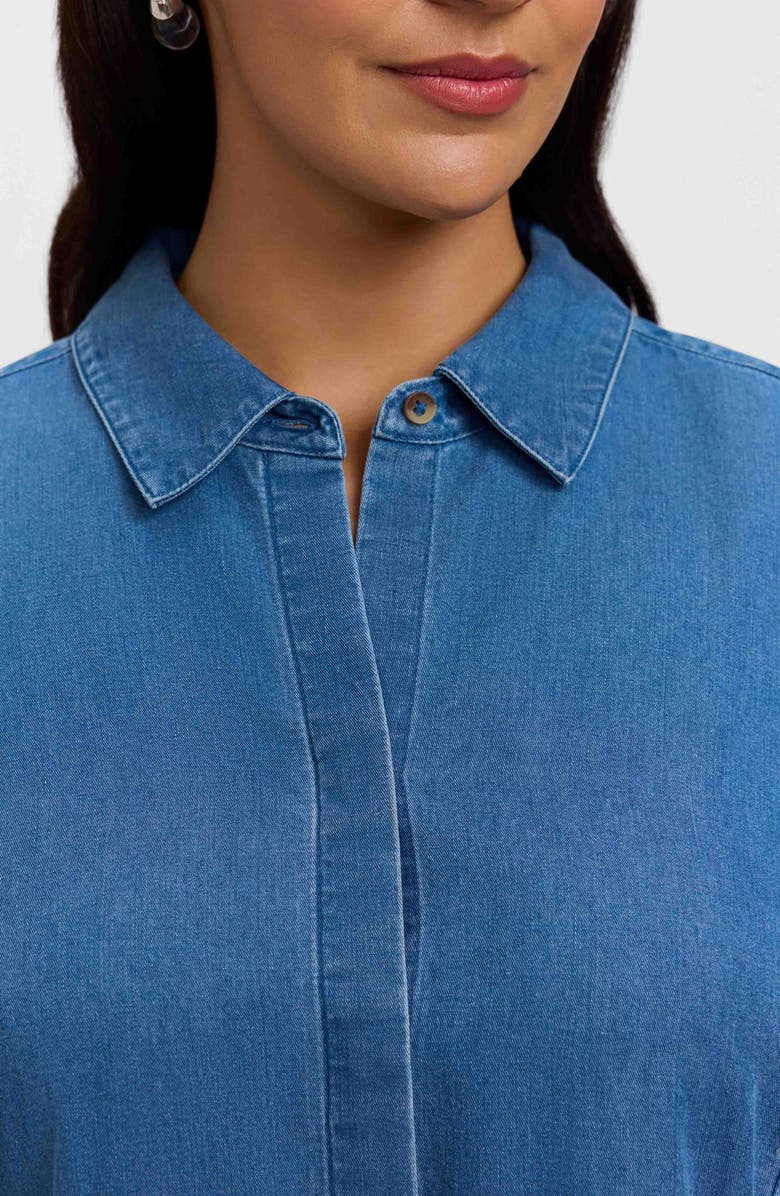 Foxcroft Cici Denim Tunic Shirt, Alternate, color,