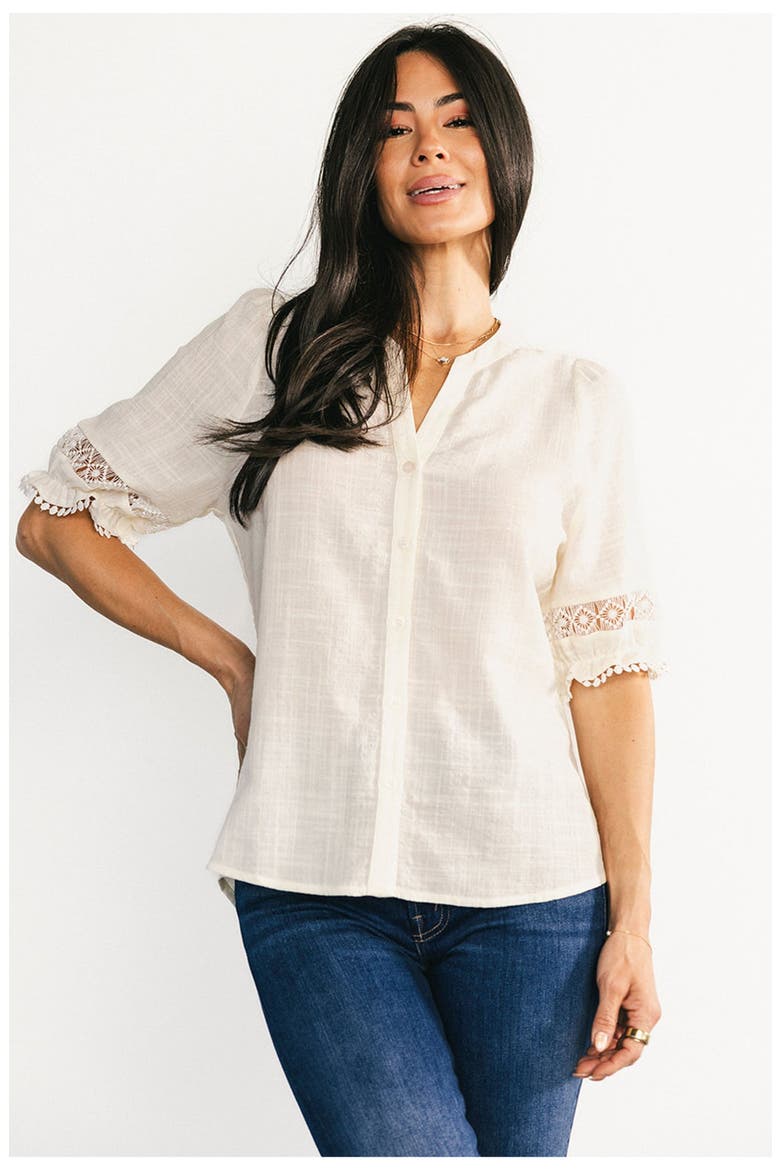 Alba Button Up Top, Main, color, Ivory