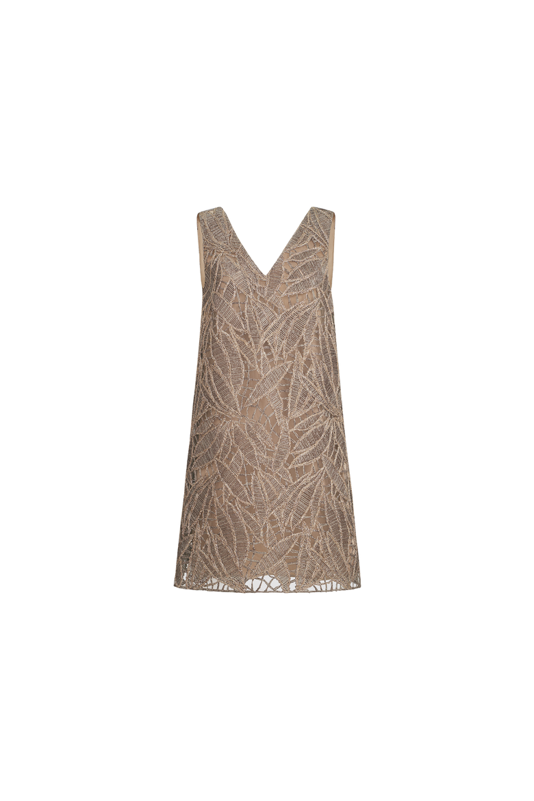 Dazzling cacao leaves embroidery dress, Alternate, color, Rope
