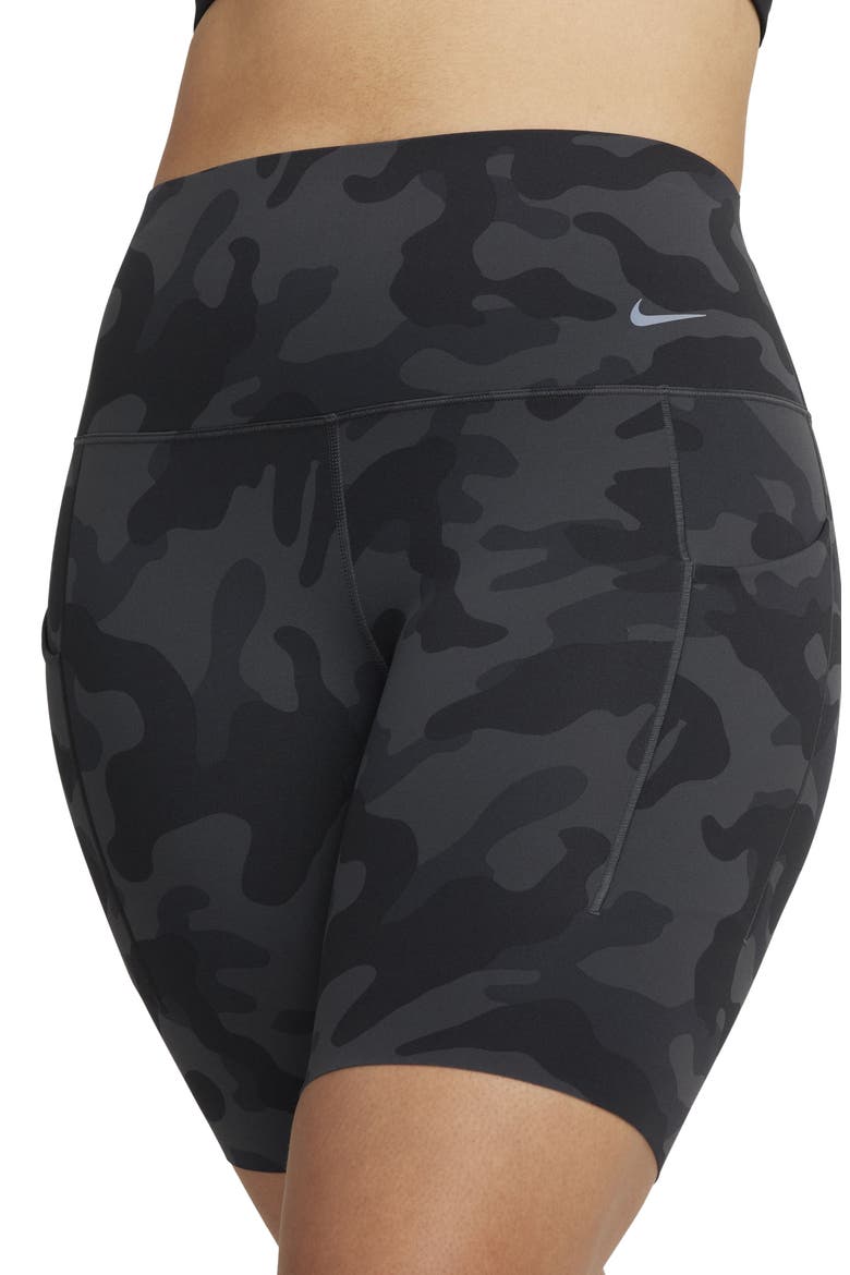 Universa Dri-FIT High Rise Training Shorts, Alternate, color, OFF NOIR/ BLACK
