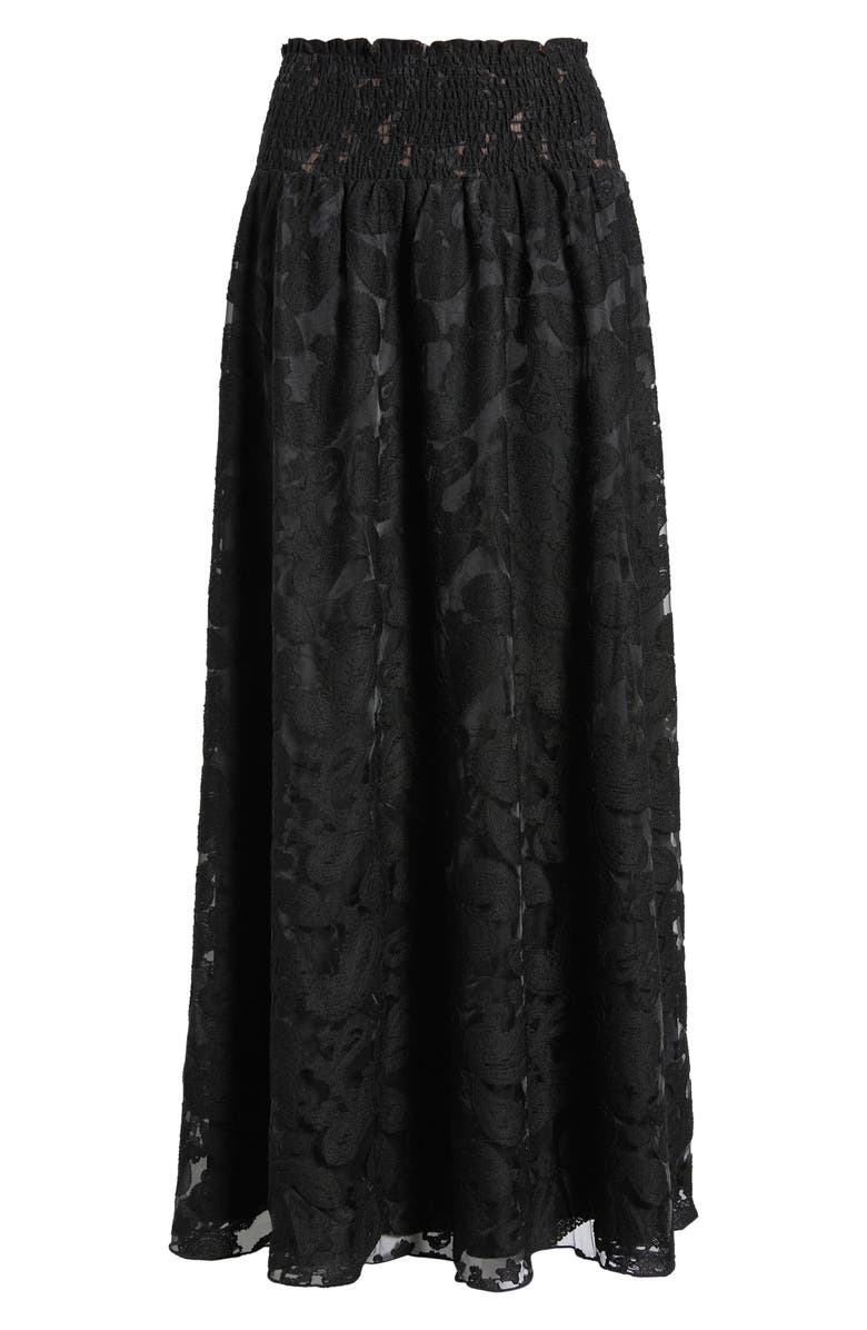 NIKKI LUND James Floral Lace Maxi Skirt, Alternate, color, Black